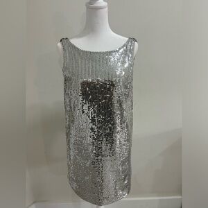 Free People Silver Sequin Party Dress